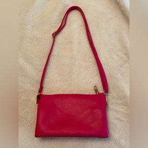 Jen & co. Pink, small vegan leather Crossbody.